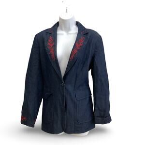 Anne Carson Lined Lightweight Denim Blazer
